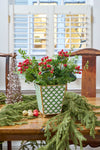 Scales Enameled Square Cachepot Planter - Green