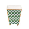 Scallops Enameled Square Cachepot Planter - Green