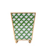 Scallops Enameled Square Cachepot Planter - Green