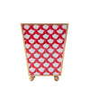 Scallops Enameled Square Cachepot Planter - Red