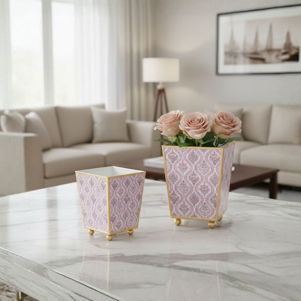 Monticello Enameled Square Cachepot Planter