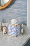 Marigold Lattice Enameled Tissue Box Cover