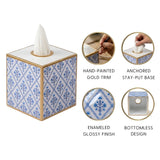 Marigold Lattice Enameled Tissue Box Cover