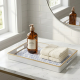 Marigold Lattice Enameled Rectangular Tray 10x15
