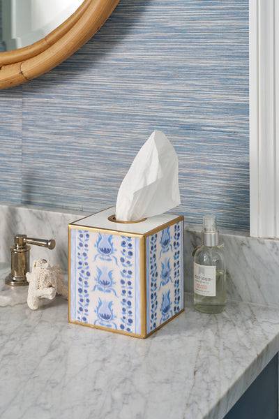 Pomegranate Enameled Tissue Box Cover