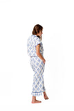 Marigold Luxe Sateen Capri Pajama Set - Blue