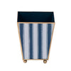Brush Stripe Enameled Square Cachepot Planter