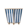 Brush Stripe Enameled Square Cachepot Planter