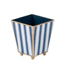 Brush Stripe Enameled Square Cachepot Planter