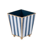 Brush Stripe Enameled Square Cachepot Planter