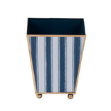Brush Stripe Enameled Square Cachepot Planter