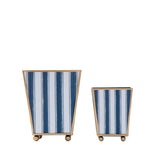 Brush Stripe Enameled Square Cachepot Planter