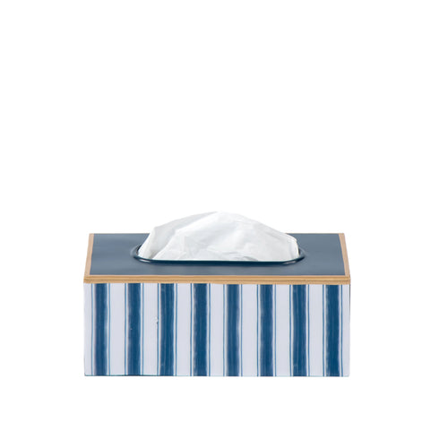 Brush Stripe Enameled Rectangular Tissue Box Cover