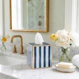 Brush Stripe Enameled Tissue Box Cover
