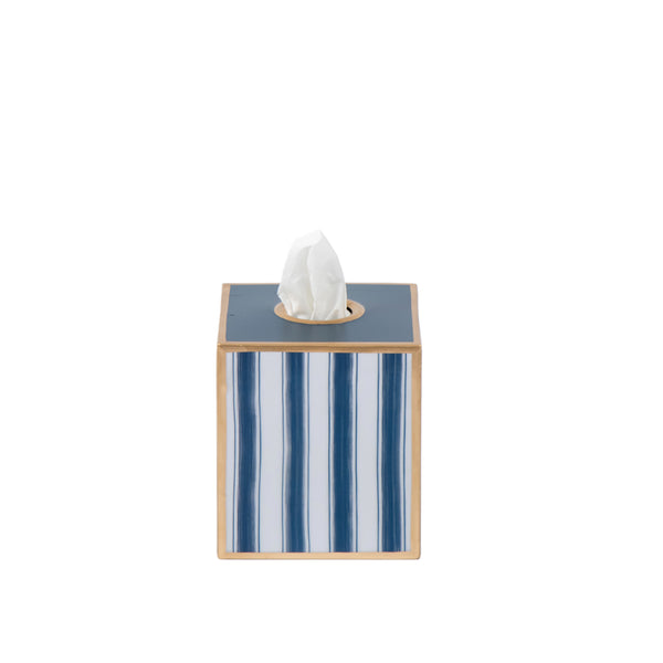 Brush Stripe Enameled Tissue Box Cover
