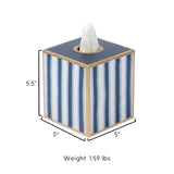 Brush Stripe Enameled Tissue Box Cover
