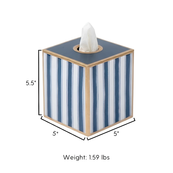 Brush Stripe Enameled Tissue Box Cover