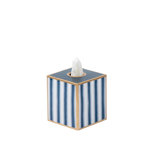 Brush Stripe Enameled Tissue Box Cover