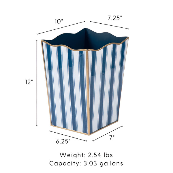 Brush Stripe Rectangular Classic Wastebasket