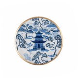 Kyoto Pagoda Enameled Charger (4pk) - White & Blue