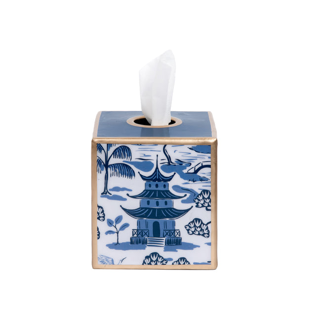 Kyoto Pagoda Enameled Tissue Box Cover