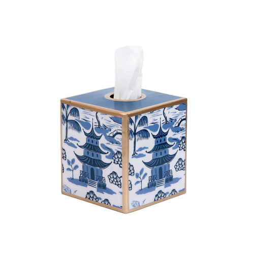 Kyoto Pagoda Enameled Tissue Box Cover