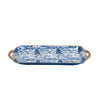 Kyoto Pagoda Enameled Sasha Tray - White & Blue