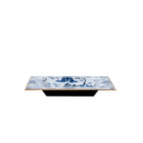 Kyoto Pagoda Enameled Tori Trinket Tray - White & Blue