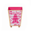 Kyoto Pagoda Enameled Square Cachepot Planter - White & Pink