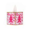 Kyoto Pagoda Enameled Tissue Box Cover - White & Pink