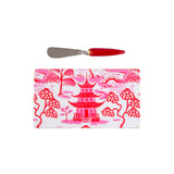 Kyoto Pagoda Amelia Cutting Board Set - White & Red