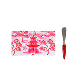 Kyoto Pagoda Amelia Cutting Board Set - White & Red