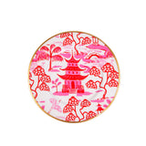 Kyoto Pagoda Enameled Charger (4pk) - White & Red