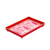 Kyoto Pagoda Enameled Oliver Tray 8x12 - White & Red