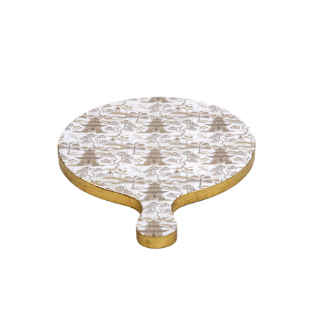 Woven Enameled Jaye Tray - Beige