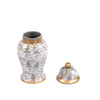 Kyoto Pagoda Ginger Jar Enameled - Petite - White & Taupe