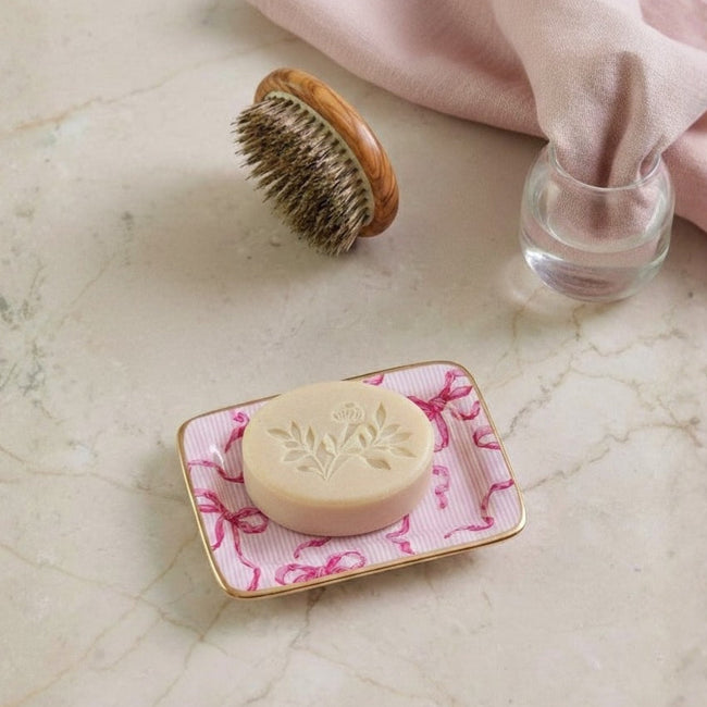 Ribbons of Hope Enameled Laney Tray - Pink