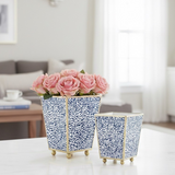 Shagreen Enameled Square Cachepot Planter