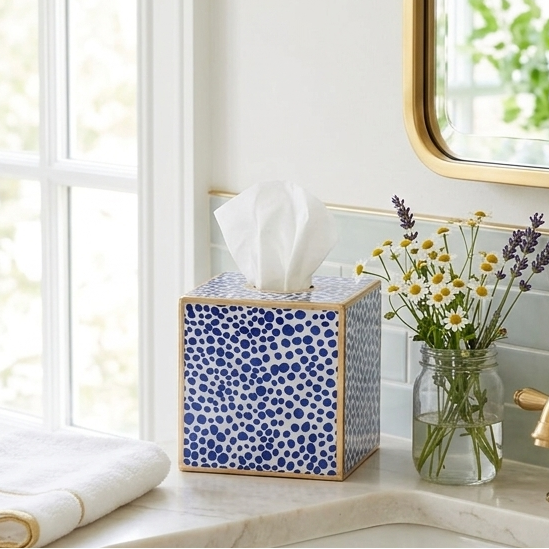 Shagreen Enameled Tissue Box Cover