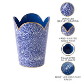 Shagreen Enameled Tulip Wastebasket