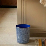 Shagreen Enameled Oval Wastebasket