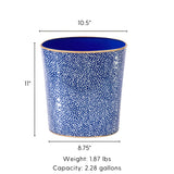 Shagreen Enameled Oval Wastebasket