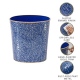 Shagreen Enameled Oval Wastebasket