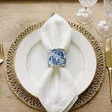 Garden Party Enameled Napkin Ring (4pk) - Blue