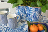 Garden Party Blue & White Enameled Quatrefoil Cachepot