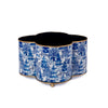 Garden Party Blue & White Enameled Quatrefoil Cachepot