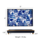 Garden Party Enameled Oliver Tray 8x12 - Blue