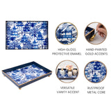 Garden Party Enameled Oliver Tray 8x12 - Blue