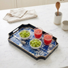 Garden Party White & Blue Enameled Jaye Tray
