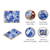 Garden Party Enameled Landry Tray - White & Blue